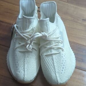Adidas Cream Knit Lace-Up Sneakers